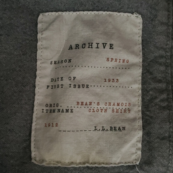 LL Bean Signature Chamois Cloth Shirt 1933 Archive Button Gray Men's SizeXXL 2XL - Picture 4 of 4